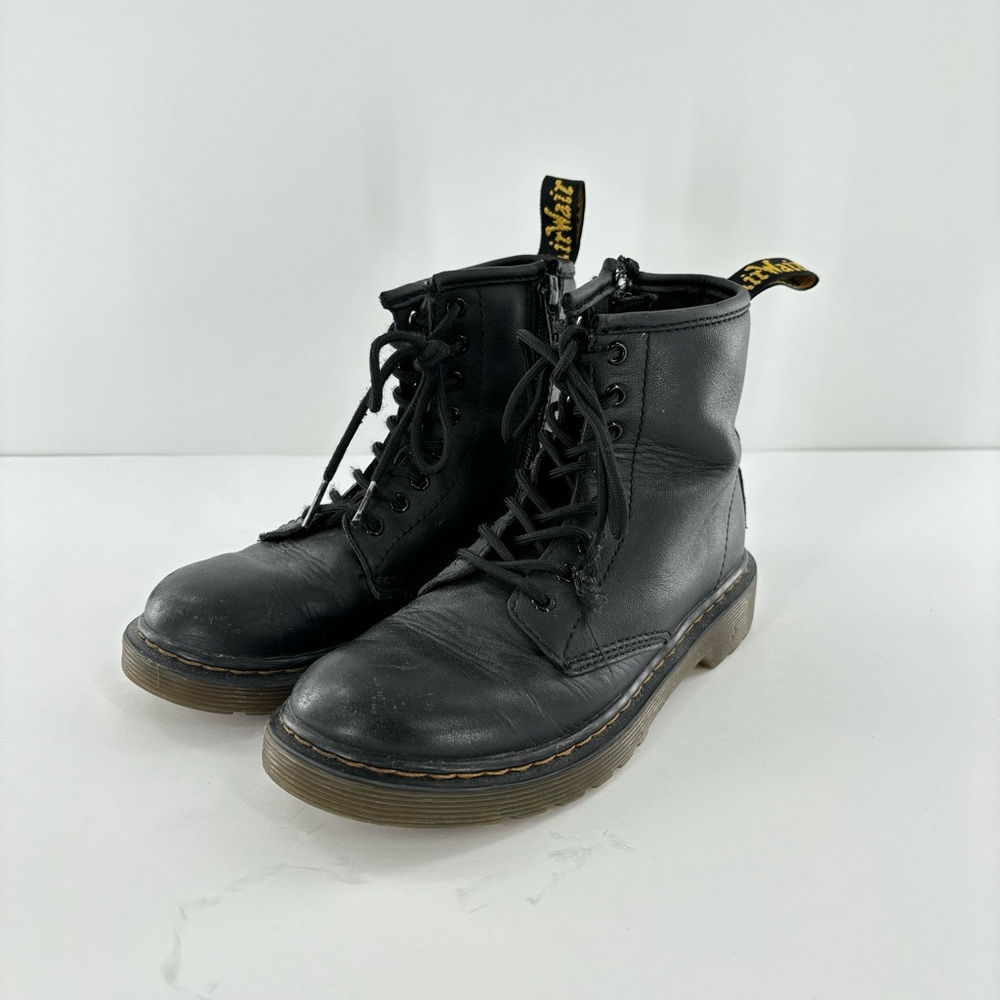 Dr. Martens 1460 J. Lace Up Side Zipper Combat Boots Size US 1